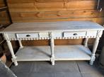 SIDETABLE MASSIEF HOUT OPKNAPPER, Huis en Inrichting, Tafels | Sidetables, Ophalen, Gebruikt, 150 tot 200 cm, Rechthoekig