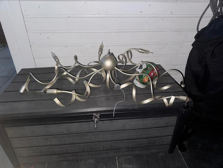 Design RVS hanglamp, Huis en Inrichting, Lampen | Plafondlampen, Zo goed als nieuw, Ophalen