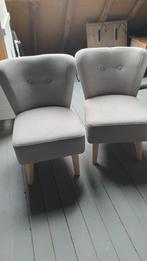 2 Halmstad fauteuils grijs, naturel houten poten, Huis en Inrichting, Ophalen, Minder dan 75 cm, 50 tot 75 cm