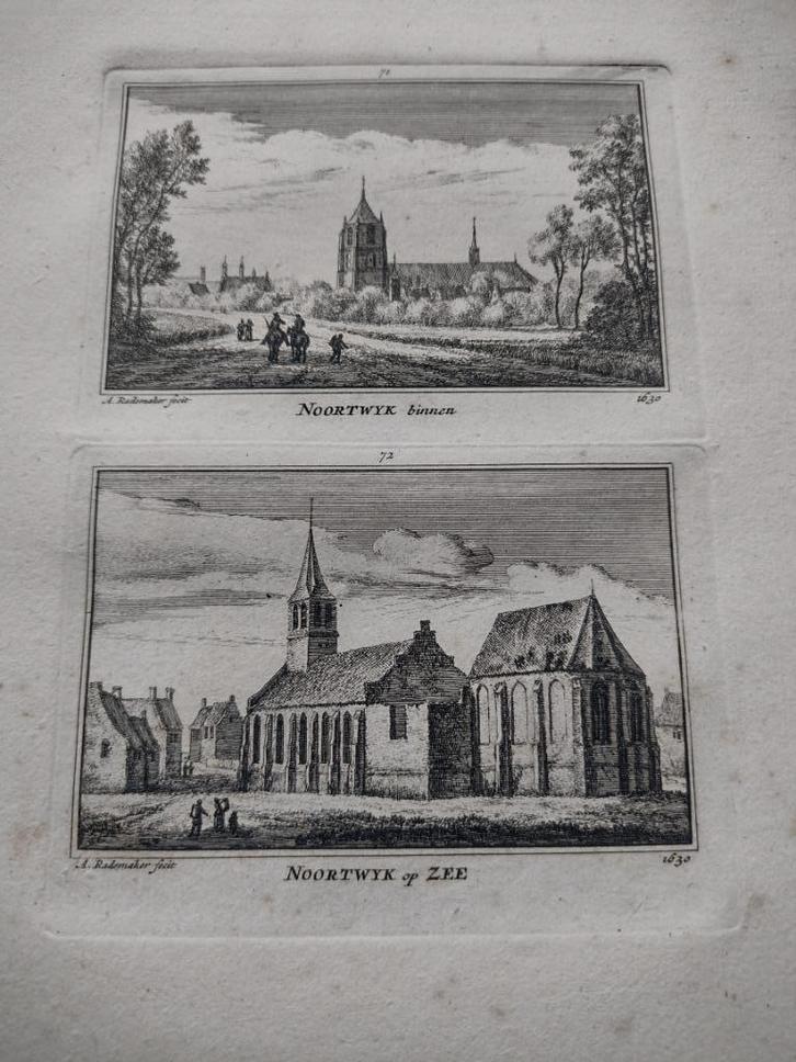 071/072 Noordwijk binnen en Noordwijk aan Zee Gravure dl 3, Antiek en Kunst, Kunst | Etsen en Gravures, Ophalen of Verzenden