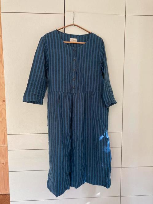 Linnen mom dress van Offon maat s, Kleding | Dames, Jurken, Zo goed als nieuw, Maat 36 (S), Onder de knie, Ophalen of Verzenden