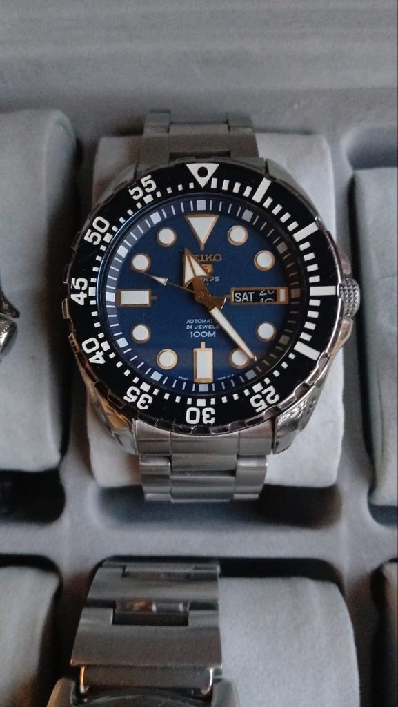 Seiko Baby Monster SRP605 Blauw - Recent Geserviced, Sieraden, Tassen en Uiterlijk, Sporthorloges, Gebruikt, Ophalen of Verzenden