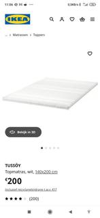 IKEA TUSSOY memory foam 8 cm dik topmatras voor Frans bed, Caravans en Kamperen, Ophalen, Zo goed als nieuw
