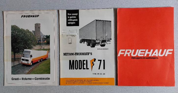3 Brochures / folders NETAM-FRUEHAUF- Opleggers Aanhangers, Boeken, Auto's | Folders en Tijdschriften, Gelezen, Overige merken