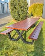 Douglas Picknicktafel met stalen poten, Ophalen, Nieuw, Rechthoekig, Hout