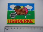sticker IJSBOERKE IJS belgie strip art kruiwagen retro, Verzamelen, Verzenden