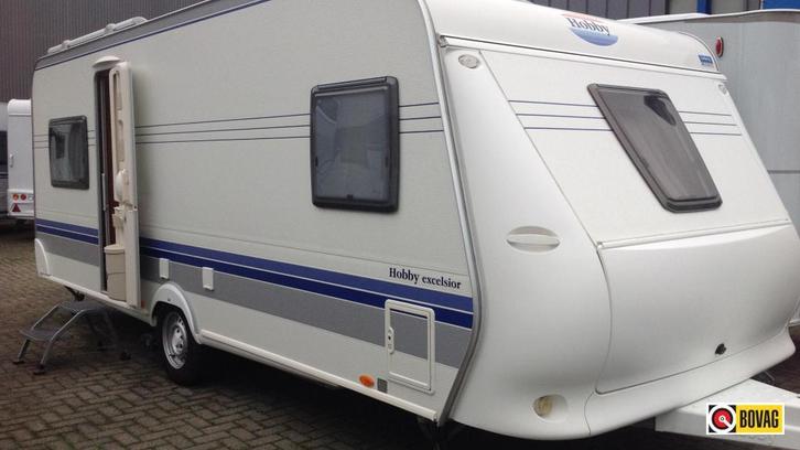Hobby Excelsior 560 UFE, Caravans en Kamperen, Caravans, tot en met 4, Rondzit, Hobby, Frans bed, Overige typen, Disselslot, Gascomfoor