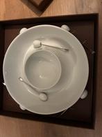 Witte serveerschaal met dipschaal en vorkjes, Huis en Inrichting, Keuken | Servies, Nieuw, Ophalen of Verzenden, Schaal of Schalen