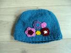 Gevoerde wollen muts met bloemen, Ophalen of Verzenden, Zo goed als nieuw, Muts