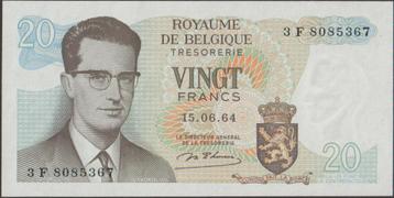 België 20 francs 1964 aUNC p.138(1) (# 174) beschikbaar voor biedingen