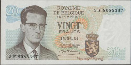België 20 francs 1964 aUNC p.138(1) (# 174), Postzegels en Munten, Bankbiljetten | Europa | Niet-Eurobiljetten, Los biljet, België