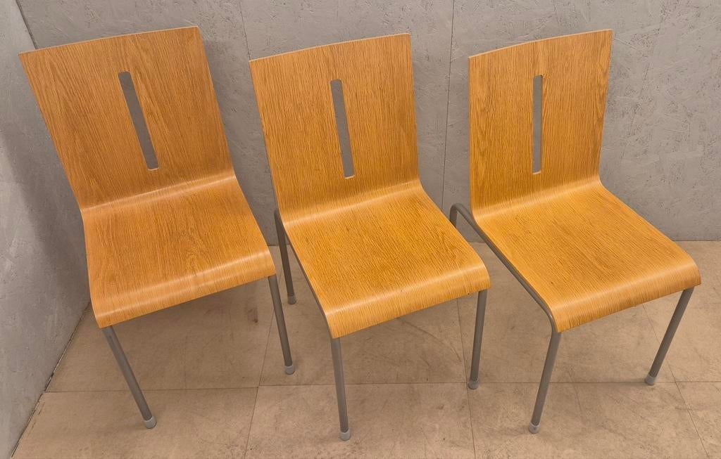 3x Richard Hutten design stoelen, Dutch Design – hout/metaal, Ophalen, Gebruikt, Dutch Design, Hout