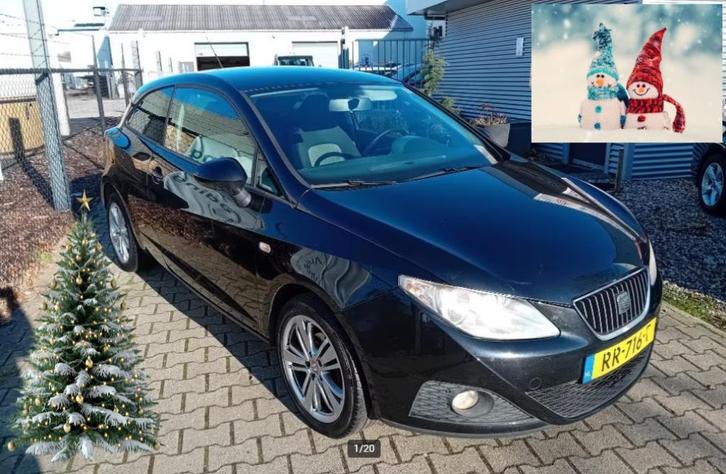 Seat Ibiza 1.4 63KW 3-DRS BJ 2009 Zwart ZEER NETTE AUTO!!, Auto's, Seat, Bedrijf, Ibiza, ABS, Airbags, Airconditioning, Alarm