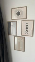 Super hippe set met 4 schilderijen!, Antiek en Kunst, Ophalen of Verzenden