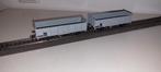 2 Märklin Hogeboord wagons in het grijs, Wisselstroom, Wagon, Ophalen of Verzenden, Zo goed als nieuw