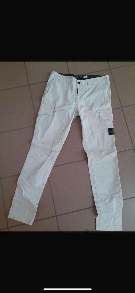 Stone Island Witte Cargo Broek, Kleding | Heren, Broeken en Pantalons, Zo goed als nieuw, Wit, Ophalen of Verzenden