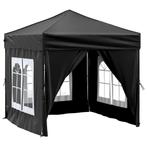 Partytent inklapbaar met zijwanden 2x2 m zwart, Tuin en Terras, Partytenten, Partytent, Minder dan 4 meter, Nieuw, Opvouwbaar