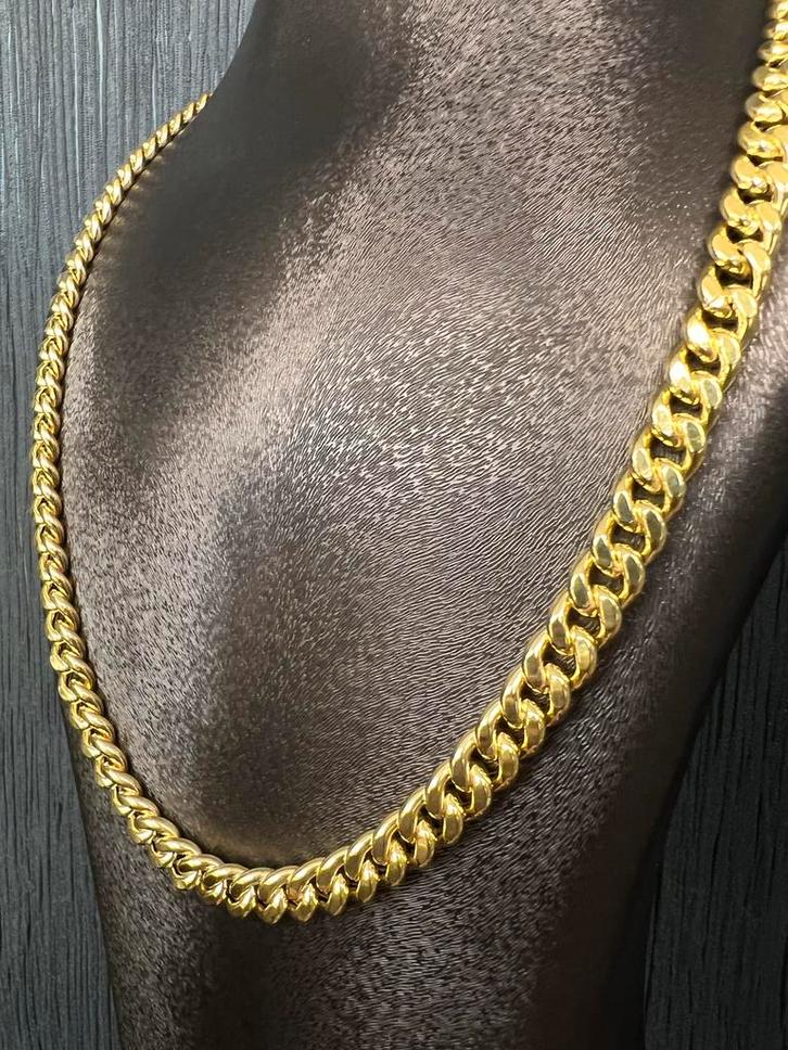 14 karaat gouden cuban ketting schakel dik model, Sieraden, Tassen en Uiterlijk, Kettingen, Zo goed als nieuw, Goud, Ophalen of Verzenden