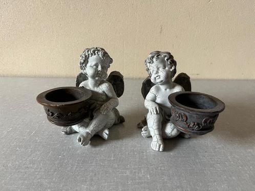 NIEUWSTAAT waxinehouders ENGELTJES waxine houders ENGEL, Verzamelen, Beelden en Beeldjes, Zo goed als nieuw, Religie, Ophalen of Verzenden