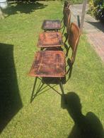 3x stoel (metalen frame), Huis en Inrichting, Stoelen, Ophalen, Gebruikt, Drie