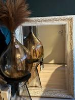 Mooie spiegel met roomwitte lijst, Ophalen, 100 tot 150 cm, Zo goed als nieuw, 75 tot 100 cm
