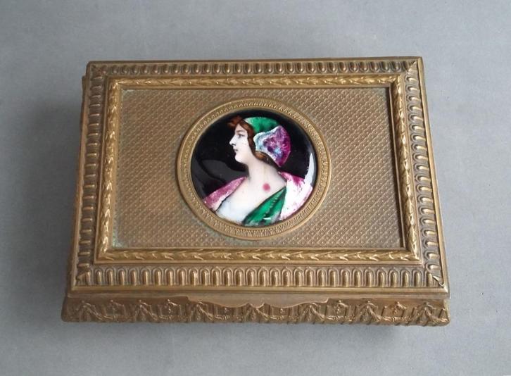 Om 1880 - 1900 Ringen Sieraden Juwelen Doos Trinket Box, Antiek en Kunst, Antiek | Koper en Brons, Koper, Ophalen of Verzenden