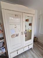 Romantische Brocante kledingkast met spiegel, Huis en Inrichting, Kasten | Kledingkasten, Ophalen, Gebruikt, 100 tot 150 cm, 200 cm of meer