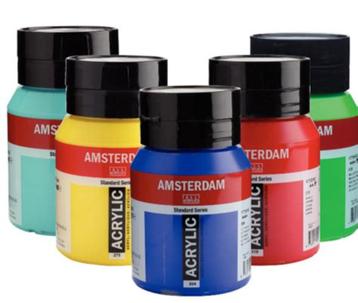 15 volle 500 ml Amsterdam acryl verf ruilen voor Folk Art  beschikbaar voor biedingen
