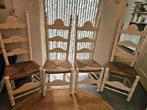 4 Brocante leuke witte eetkamerstoelen, Huis en Inrichting, Stoelen, Ophalen, Gebruikt, Wit, Vier