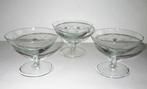 Vintage liquor of cognac glazen set karaf met drie glaasjes., Antiek en Kunst, Ophalen of Verzenden