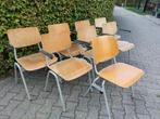 Houten schoolstoeltjes, Huis en Inrichting, Stoelen, Ophalen, Gebruikt, Bruin, Vintage