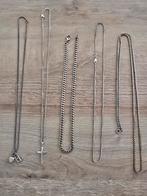Zilveren Kettingen Set - 5 stuks, Met hanger, Gebruikt, Ophalen of Verzenden, Zilver