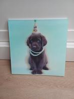 Schilderij hond bewegend, Ophalen of Verzenden, Zo goed als nieuw, Schilderij, Minder dan 50 cm