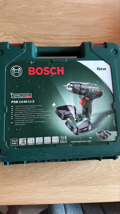 Bosch PSB 1440 LI-2 Accuboormachine | 2 Accu’s + Koffer, Doe-het-zelf en Verbouw, Gereedschap | Boormachines, Gebruikt, 600 watt of meer