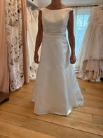 Elegante chique satijnen trouwjurk hoge boothals maat 38 40, Maat 38/40 (M), Galajurk, Wit, Nieuw