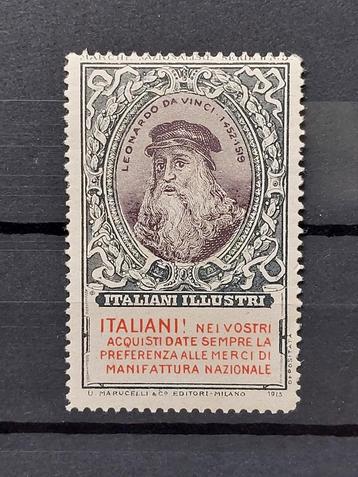 Italië cinderella Sluitzegel Leonardo da Vinci 1915 beschikbaar voor biedingen