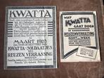 KWATTA 1925 SOLDAATJES ADVERTENTIES, zeer zelzaam, Verzamelen, Overige typen, Ophalen of Verzenden, Zo goed als nieuw