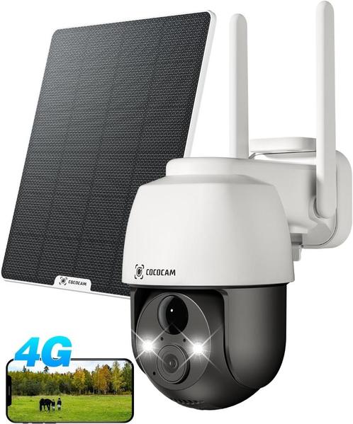 COCOCAM 3G/4G LTE Geen WiFi-beveiligingscamera, 2K Solar, Audio, Tv en Foto, Videobewaking, Nieuw, Buitencamera, Ophalen of Verzenden