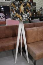 Hippe vloerlamp houten voet ronde stoffen kap Parrot Jungle, 150 tot 200 cm, Gebruikt, Hout, Ophalen