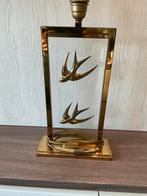 Vintage messing  Lamp met Vogels hollywood regency, Ophalen of Verzenden, Gebruikt, Glas, 50 tot 75 cm