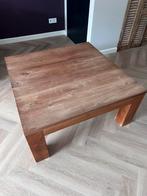 Massief teak houten salontafel, Ophalen, Gebruikt, 100 tot 150 cm, 50 tot 100 cm