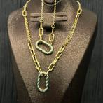 18k gouden set ketting met armband