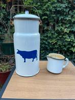 Oude Emaille Set - Melkbus & Maatbeker, Antiek en Kunst, Ophalen of Verzenden