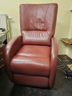 goed werkende STA-OP FAUTEUIL bordeaux-rood ook ligstand, Ophalen, Gebruikt, 75 tot 100 cm, Leer
