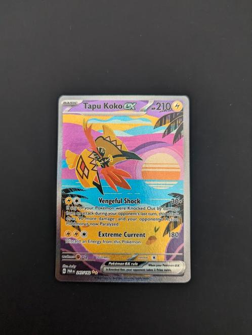 Tapu Koko EX #247 Pokemon Paradox Rift, Hobby en Vrije tijd, Verzamelkaartspellen | Pokémon, Zo goed als nieuw, Losse kaart, Foil