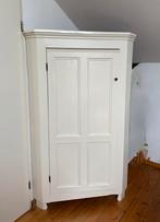 Roomwitte brocante kledingkast hoekkast, Huis en Inrichting, Ophalen, 50 tot 100 cm, Zo goed als nieuw, 150 tot 200 cm