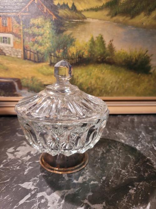 Kristallen suikerpot met suikerschep en klontjestang., Antiek en Kunst, Curiosa en Brocante, Ophalen of Verzenden