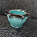 Turquoise Keramieken potje, Ophalen of Verzenden, Gebruikt, Rond