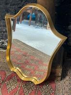 Vintage art deco spiegel vergulde rand Belgie unieke vorm, Antiek en Kunst, Antiek | Spiegels, Ophalen, Rechthoekig, Minder dan 50 cm