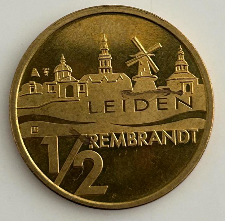 NETHERLANDS LEIDEN 1/2 REMBRANDT, Postzegels en Munten, Munten | Nederland, Losse munt, Ophalen of Verzenden